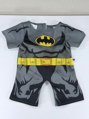 Build-A-Bear Workshop Batman Costume Stuffed Animal Outfit Jumpsuit Grey